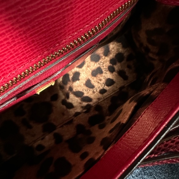 Dolce Gabbana Sicily - Genuine Leather - Medium Bag - Red - Picture 14 of 15